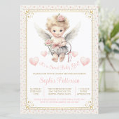 Girl Valentine Cherub Hearts Baby Dusche Einladung