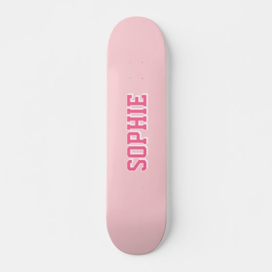 Girl Varsity Pink Skateboard Personalized Name (Vorne)