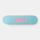 Girl Varsity Pink Skateboard Personalized Name (Horizontal)