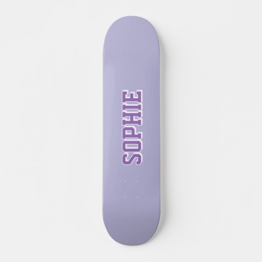 Girl Varsity Purple Skateboard Personalized Name (Vorne)