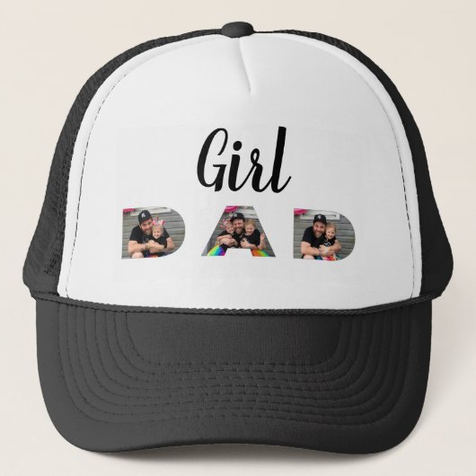 Girl Vater Foto Trucker Hat Truckerkappe (Vorderseite)