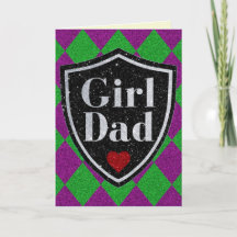 Girl Vater Vatertag Glitzer Card