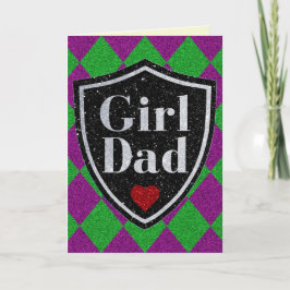 Girl Vater Vatertag Glitzer Card Karte
