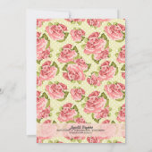 Girl-Vintag Roses-Kinderdusche Einladung (Rückseite)