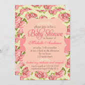 Girl-Vintag Roses-Kinderdusche Einladung (Vorne/Hinten)