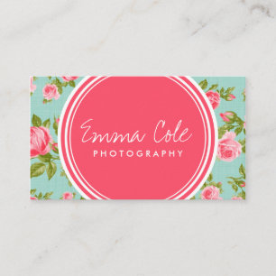 Girl Vintage Rose Blumendruck Visitenkarte