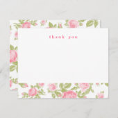 Girl Vintage Rose Einfach Danke Notizkarten (Vorne/Hinten)