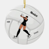 Girl Volleyball Spieler Kid Name Jersey Teamnummer Keramik Ornament (Vorne)