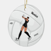 Girl Volleyball Spieler Kid Name Jersey Teamnummer Keramik Ornament (Links)