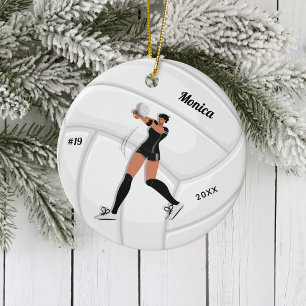 Girl Volleyball Spieler Kid Name Jersey Teamnummer Keramik Ornament