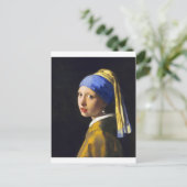 Girl w Pearl Earring ~ Vermeer Postkarte (Stehend Vorderseite)