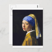 Girl w Pearl Earring ~ Vermeer Postkarte (Vorne/Hinten)