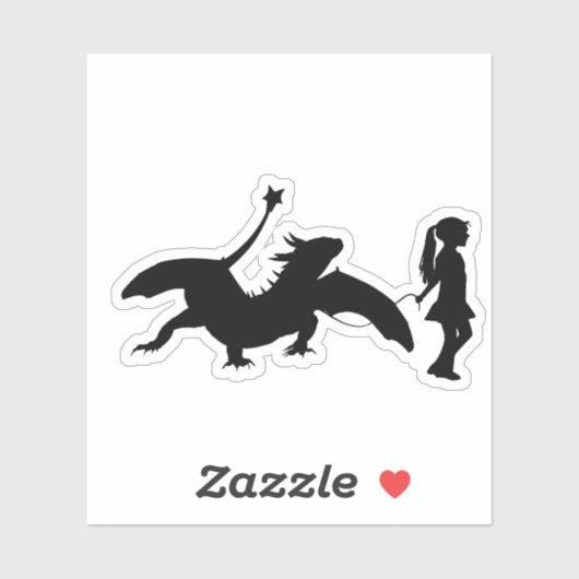 Girl Walking ihren Hausdrachen Funny Gag Geschenk Aufkleber (Blatt)