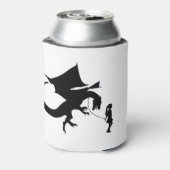 Girl Walking ihren Hausdrachen Funny Gag Geschenki Dosenkühler (Kanne Rückseite)