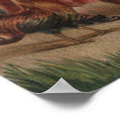 Girl Walking Lamb, Chick und Rooster Poster (Ecke)