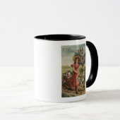 Girl Walking Lamb, Chick und Rooster Tasse (VorderseiteRechts)