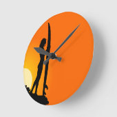 Girl-Wall-Uhr Runde Wanduhr (Winkel)