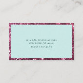 Girl Watercolor Aquamarin Fuchsia Pink Blumenstrau Visitenkarte (Rückseite)