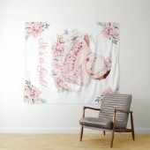 Girl Watercolor Babydusche Hintergrundbanner Wandteppich (Beispiel (Horizontal))