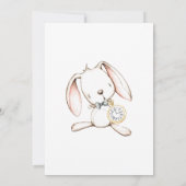 Girl Watercolor Bunny Baby Dusche Einladung (Rückseite)