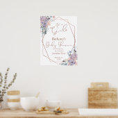 Girl Watercolor Floral Wildblumen Kinderdusche Poster (Küche)