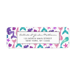 Girl Watercolor Mermaids Tales Seashells Muster