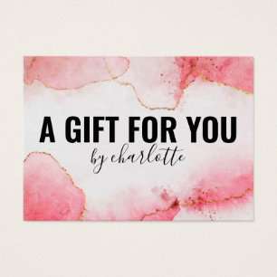 Girl Watercolor Pink Gold Geschenkgutschein