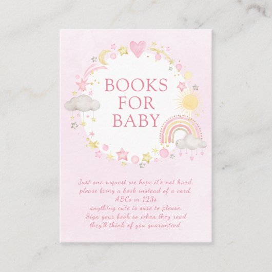 Girl Watercolor Rainbow Books for Baby Begleitkarte (Vorderseite)