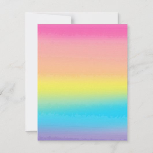 Girl Watercolor Rainbow Monogram Kids Mitteilungskarte (Rückseite)