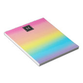 Girl Watercolor Rainbow Monogram Kids Notizblock (angewinkelt)