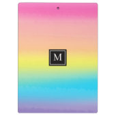 Girl Watercolor Rainbow Monogram School Klemmbrett (Rückseite)