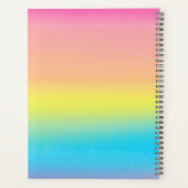 Girl Watercolor Rainbow Monogram School Planer (Rückseite)