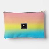 Girl Watercolor Rainbow Monogram School Zubehörtasche (Rückseite)
