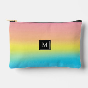Girl Watercolor Rainbow Monogram School Zubehörtasche