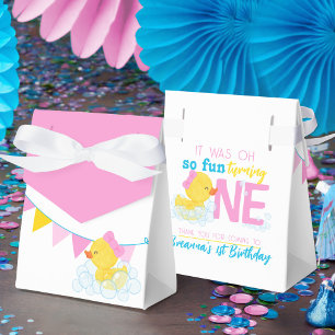 Girl Watercolor Rubber Duck 1. Geburtstagsfeier Le Geschenkschachtel