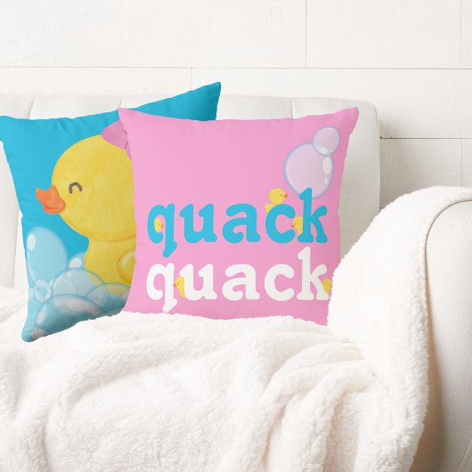 Girl Watercolor Rubber Duck Doppelseitig Kissen