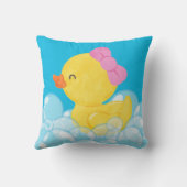 Girl Watercolor Rubber Duck Doppelseitig Kissen (Rückseite)