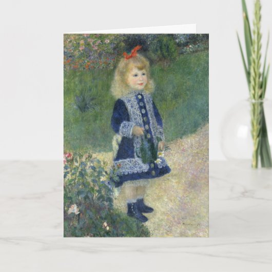 Girl Watering Can Renoir Impressionist Malerei Karte (Vorderseite)