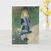 Girl Watering Can Renoir Impressionist Malerei Karte (Gelbe Blume)
