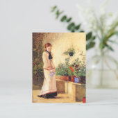 Girl Watering Pflanze Winslow Homer Postkarte (Stehend Vorderseite)