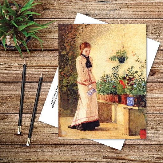 Girl Watering Pflanze Winslow Homer Postkarte