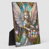 Girl Wear Osterbunny Angel Costume Fotoplatte (Seite)