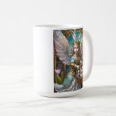 Girl Wear Osterbunny Angel Costume Kaffeetasse (VorderseiteRechts)