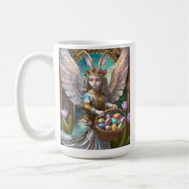 Girl Wear Osterbunny Angel Costume Kaffeetasse
