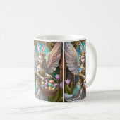 Girl Wear Osterbunny Angel Costume Kaffeetasse (VorderseiteRechts)
