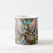 Girl Wear Osterbunny Angel Costume Kaffeetasse (Mittel)