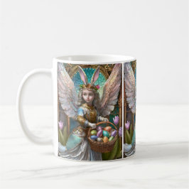 Girl Wear Osterbunny Angel Costume Kaffeetasse