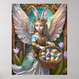 Girl Wear Osterbunny Angel Costume Poster