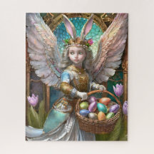 Girl Wear Osterbunny Angel Costume