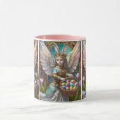 Girl Wear Osterbunny Angel Costume Tasse (Zentrum)